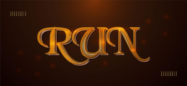 Vector run text style effect