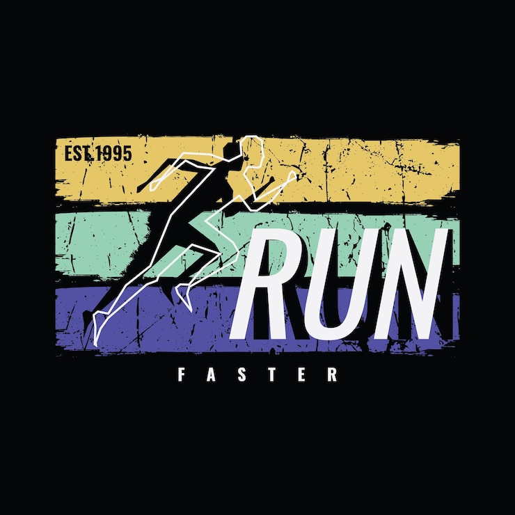 Vector run tshirt and apparel design
