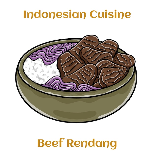 Rundvlees Rendang Indonesische traditionele gerechten met kruiden en specerijen