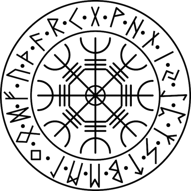 Runen magisch symbool. oud gotisch teken