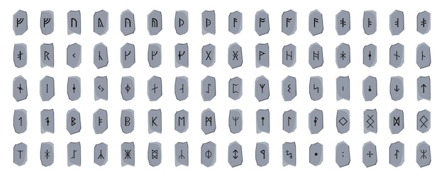runes on stones collection of letters on stones that were used in germanic languages  vector.