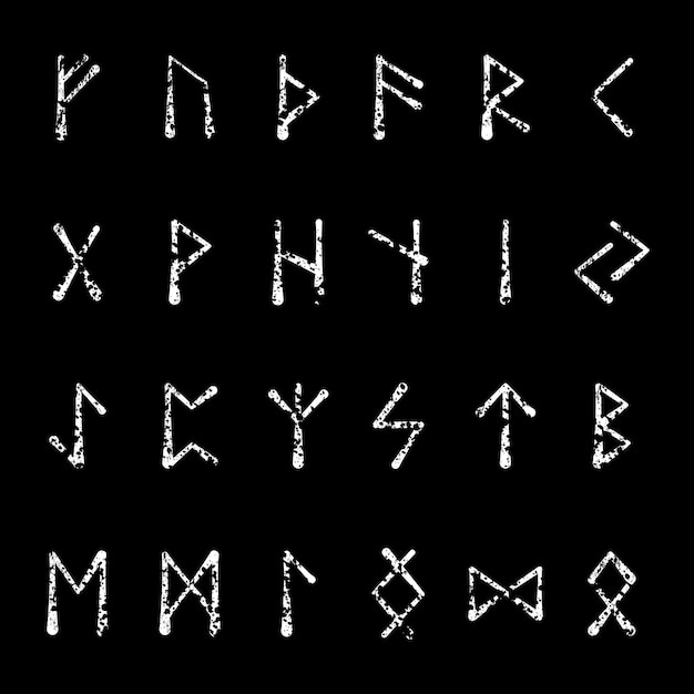 Runic alphabet white