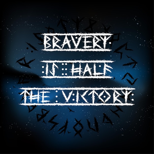 Vector runic grunge viking text slogan