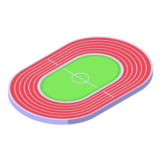 runner app field icon isometric vector sport fitness health run