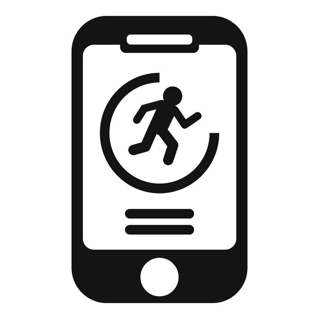 Vector runner app sport icon simple vector feet street app