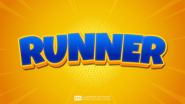 Runner editable text effect font