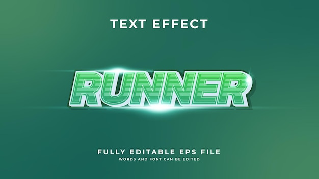 Runner green text effect style