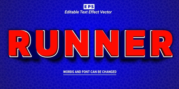 Runner Lets Play Editable Text Effect Vector