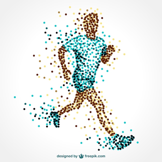 Vector runner made of dots