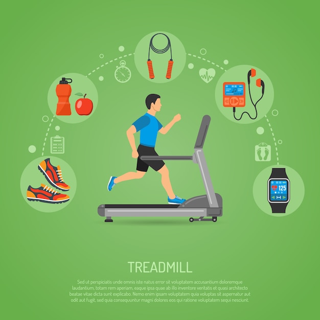 Runner on treadmill concept