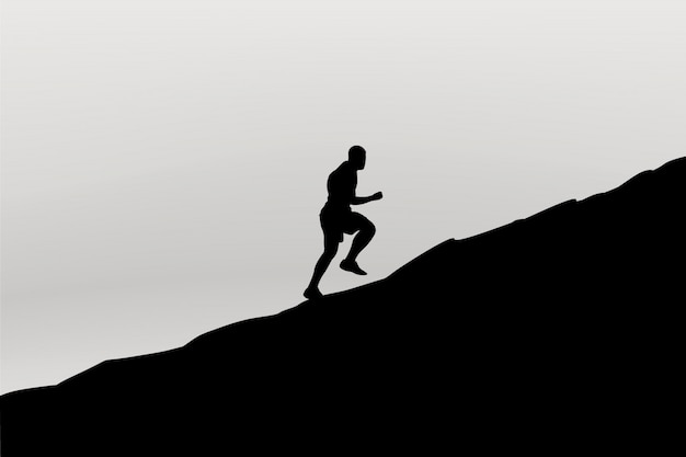 Runner silhouette in mountain