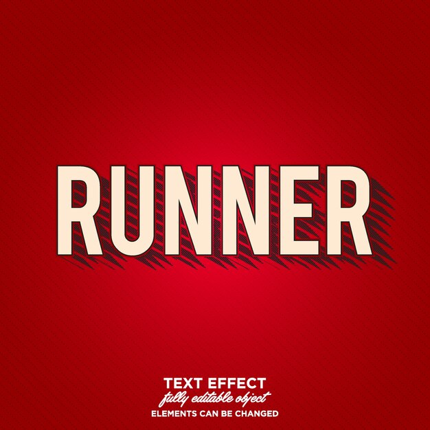 Runner text effect with artistic shadow