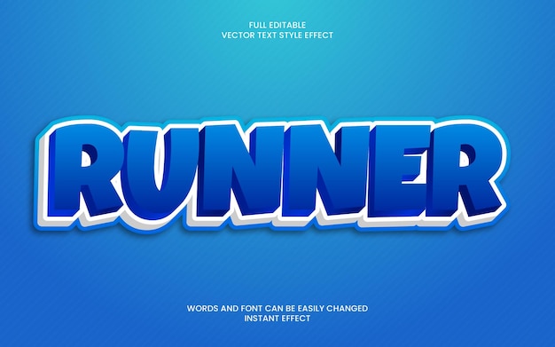 Vector runner text effect