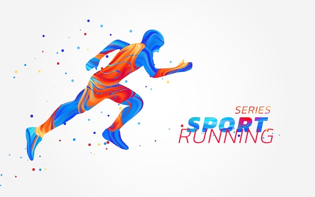 runner with colorful spots isolated on white background