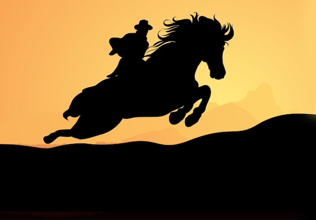 Vector runnin horses sillhouette