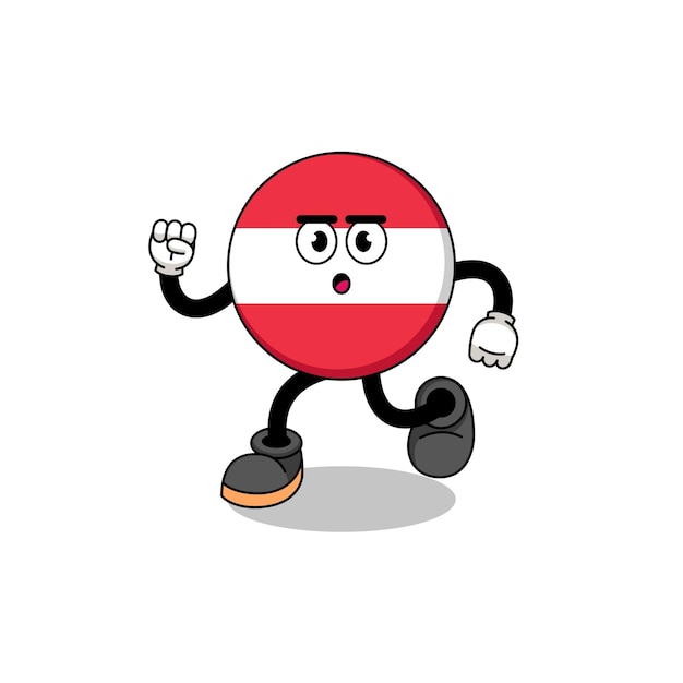 Running austria flag mascot illustration character design