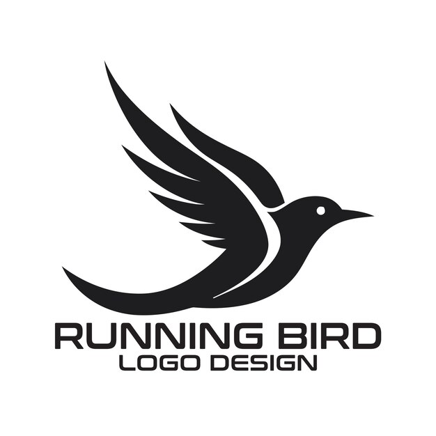 Progettazione del logo vettoriale di running bird