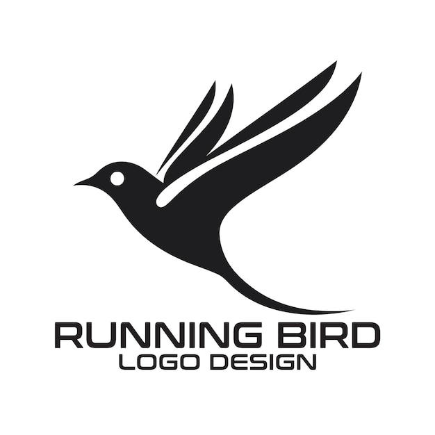 Progettazione del logo vettoriale di running bird