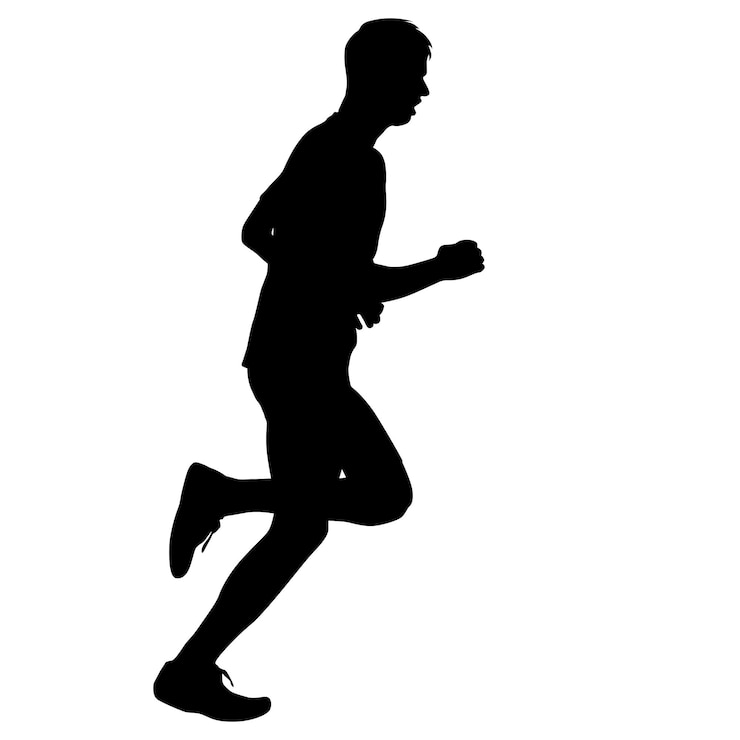 Vector running black silhouettes vector illustration