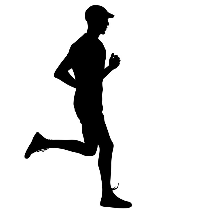 Vector running black silhouettes vector illustration