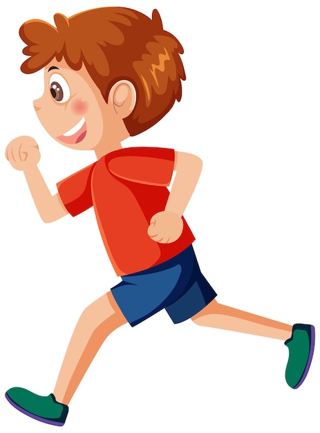 Running boy cartoon character