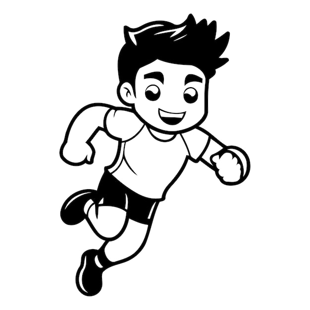 Running boy cartoon icon Vector illustration isolated on white background Cartoon style