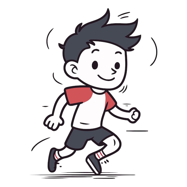 Illustrazione vettoriale di running boy cartoon di running boy icona vettoriale per il web design