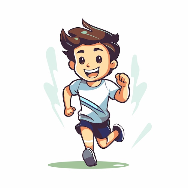 Running boy Vector illustration Isolated on a white background