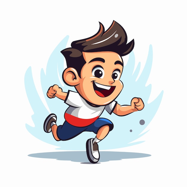 Running boy Vector illustration Isolated on a white background