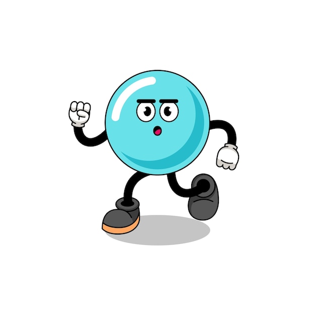 Running bubble mascot illustration