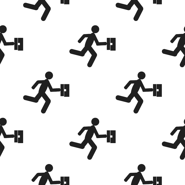 Running businessman icon illustration