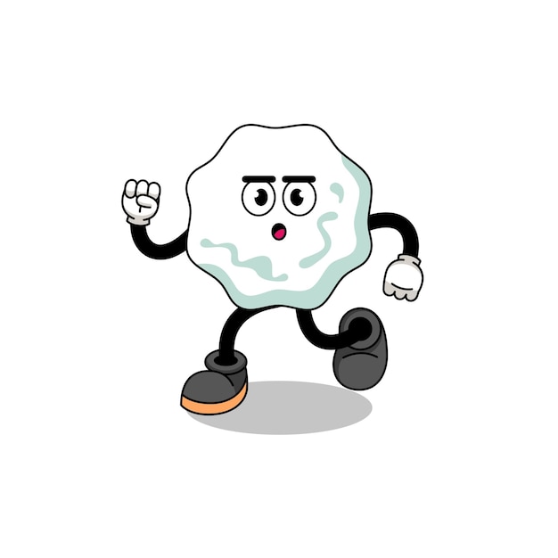 Running chewing gum mascot illustration