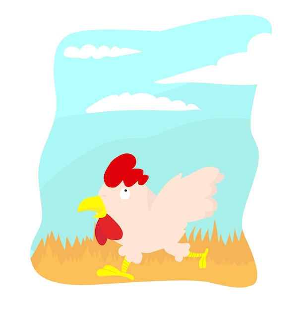 Vector running chicken character