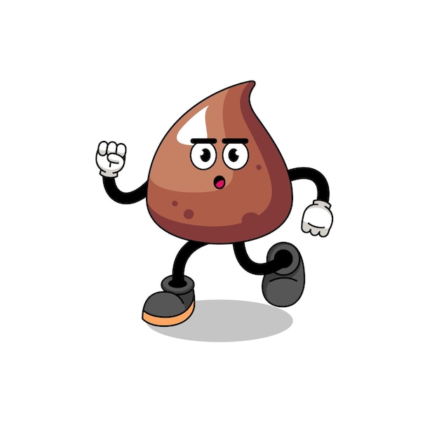 Running choco chip mascot illustration