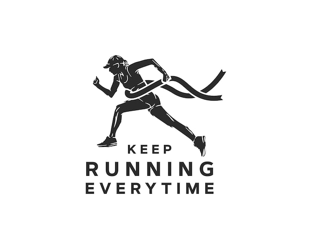 Running club logo. marathon event logo design