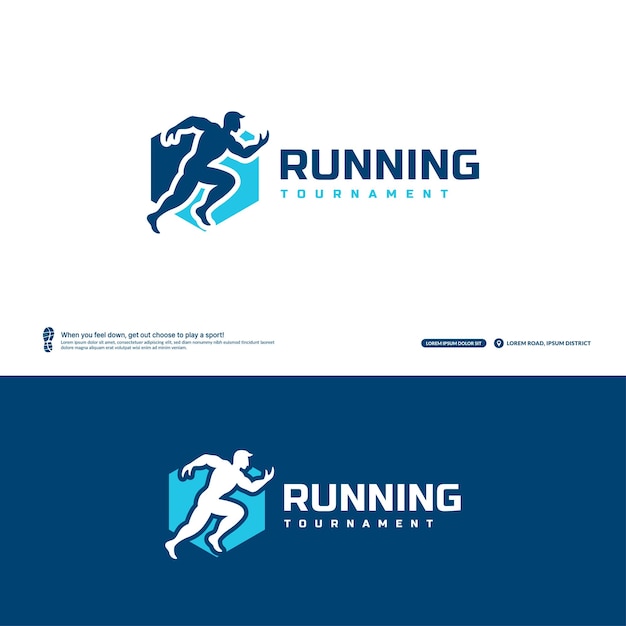 Running club logo, Marathon tournament logptype, Fitness athlete training for life symbol