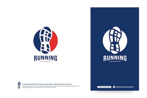 Running club logo sjabloon Marathontoernooi logo Sport team identiteit