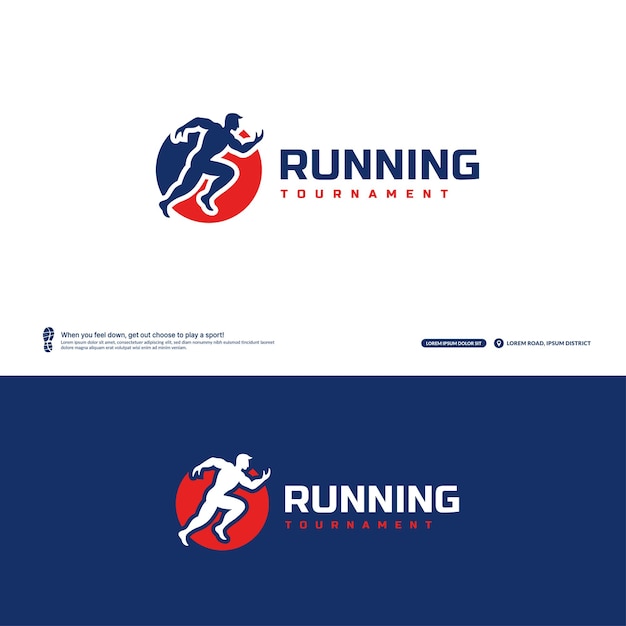 Running club logo template, Marathon tournament logotype, A fitness athlete training for life symbol