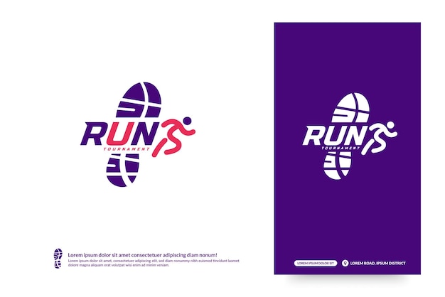 Running club logo template Marathon tournament logotype Sport team identity