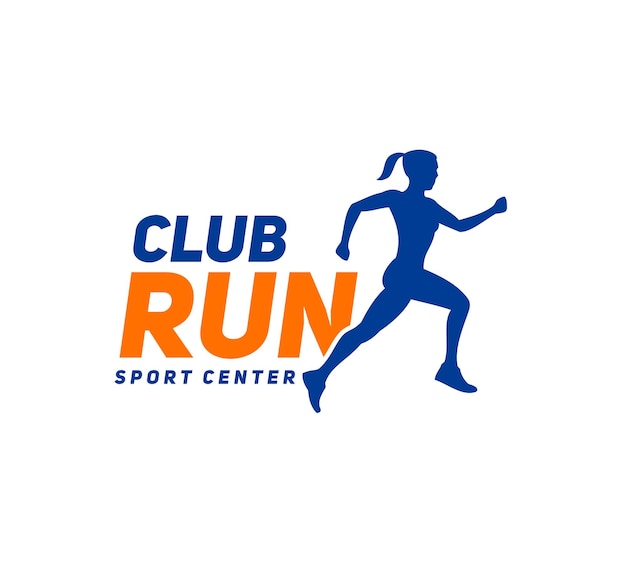 Running club sport center for women symbol