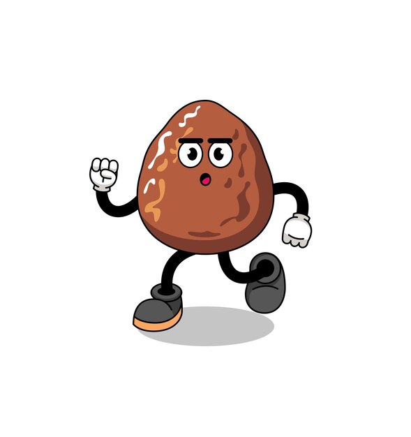 Running date fruit mascot illustration character design