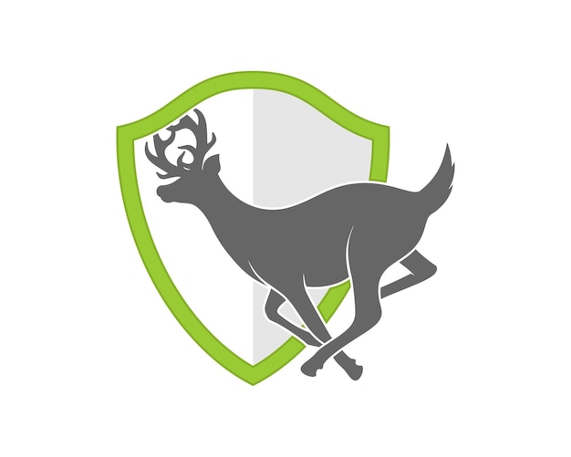 Running deer inside to shield logo