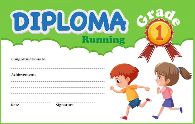 A running diploma certificate