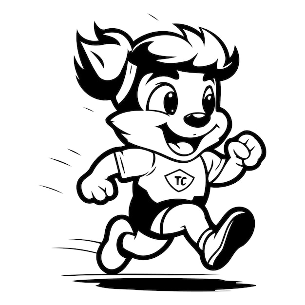 Vector running dog cartoon mascot vector illustration of a running dog mascot