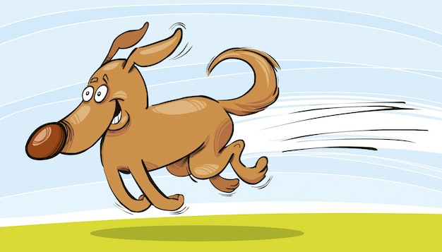 Vettore running dog cartoon