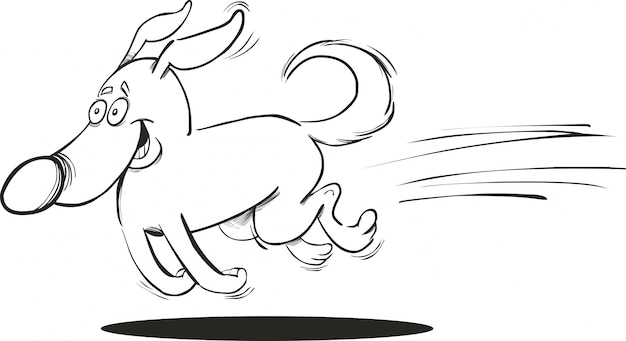 Running Dog for coloring book