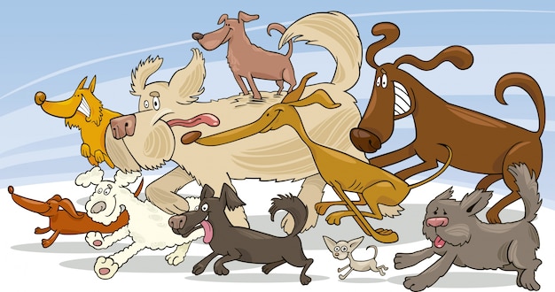 Vector running dogs