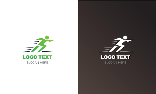 Vector running fast man logo template