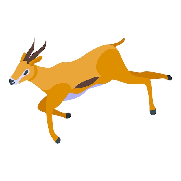 Running gazelle icon Isometric of running gazelle vector icon for web design isolated on white background