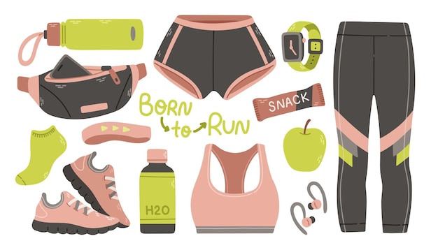 Running Gear For Women. Running Accessories for Female. Fitness Set. Sport Clothes, Sport Watch